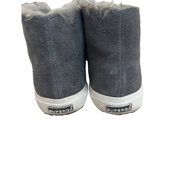 Superga Grey Shearling Lined High Top Sneakers - Picture 4 of 8